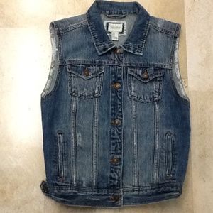 FOREVER 21 JEANS JACKET, VEST SIZE LARGE